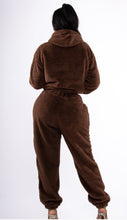 Load image into Gallery viewer, Brown Fuzzy Faux Fur Hoodie Set
