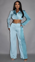 Load image into Gallery viewer, Blue Satin Pants Set
